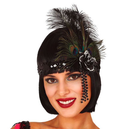 Diadema Plumas Negra