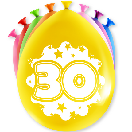 Globos 30 Años Hurrah 30cm 8pcs