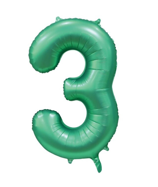 Globo Figura Verde 3 Años Brillo 86cm