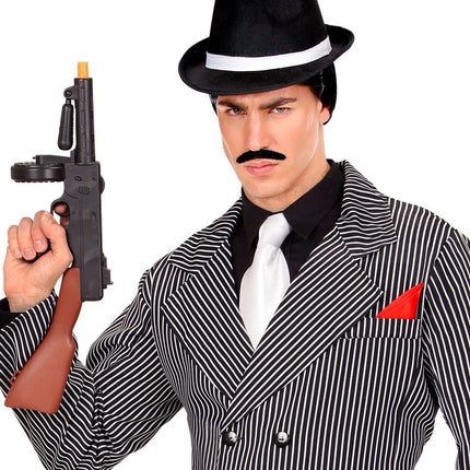 Sombrero Negro Con Banda Blanca