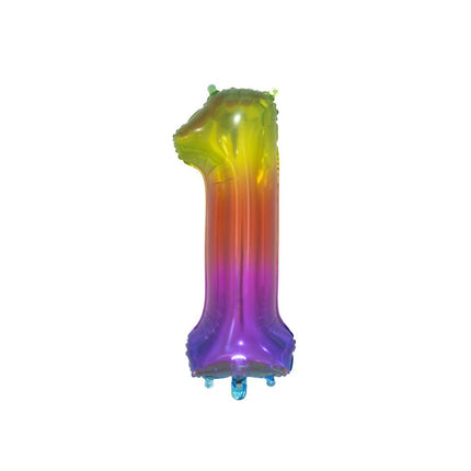Globo de foil Figura 1 Arco Iris Transparente 66cm