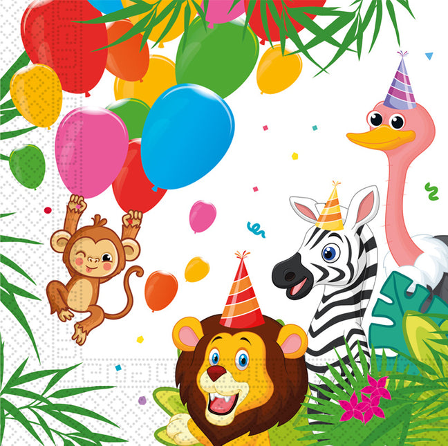 Servilletas Animales de la Selva 33cm 12ud.