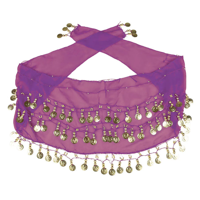Juego de accesorios Bailarina del vientre morada 4 piezas