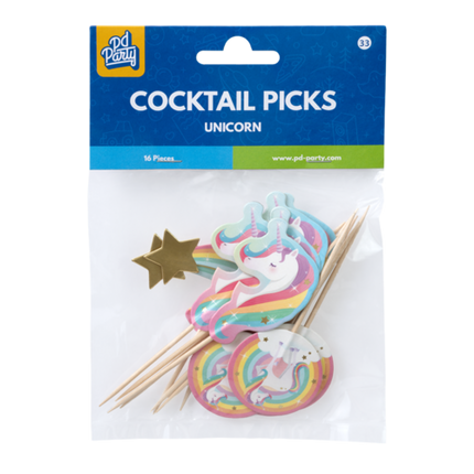 Palitos de cóctel Unicornio