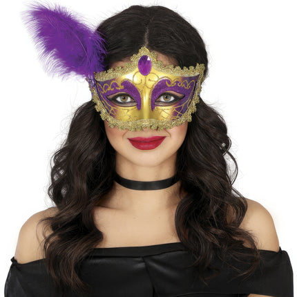 Máscara Ojos Veneciana Oro Violeta