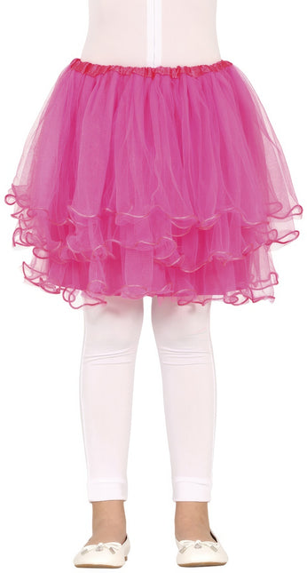 Tutú fucsia niña volantes 30cm