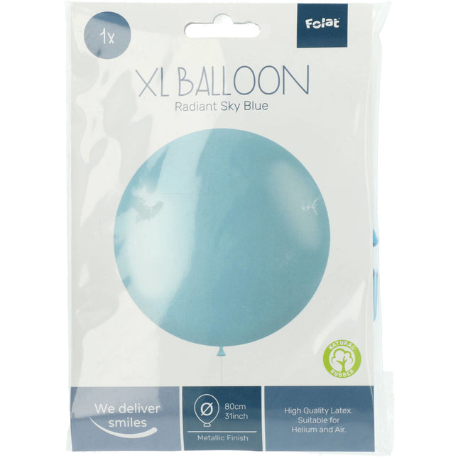 Globo Azul Celeste Metalizado 80cm