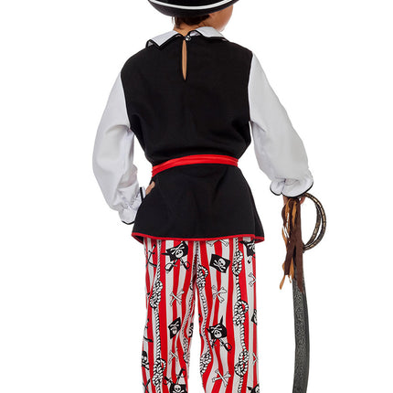 Traje Pirata Negro Blanco Niño