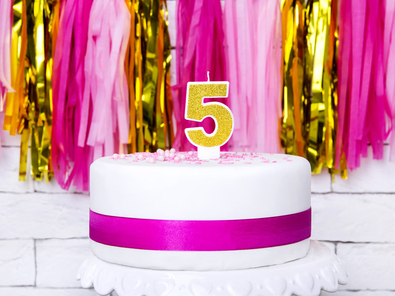 Vela 5 Años Oro 7cm