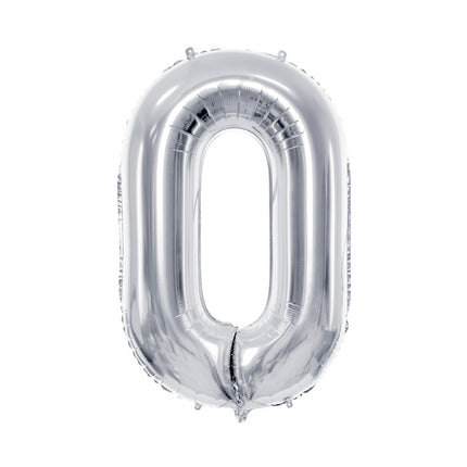 0 Año Figura Globo Plata Vacío 72cm