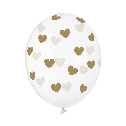 Globos Transparentes Corazones de Oro