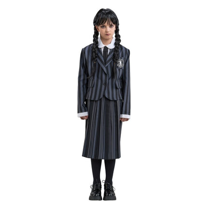 Disfraz Miércoles Uniforme Escolar Negro/Gris Niño
