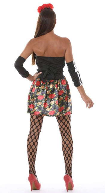 Disfraz Halloween Mujer Vestido Esqueleto Día De Los Muertos