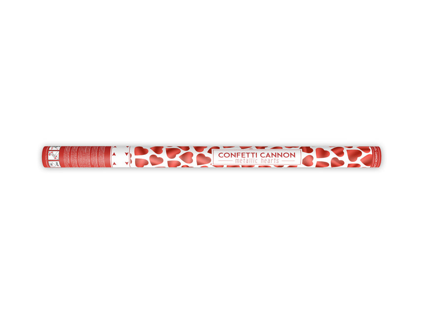 Cañón Confeti Corazones Rojo 80cm