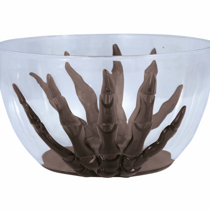 Decoración de mesa de Halloween Tazón con mano de esqueleto