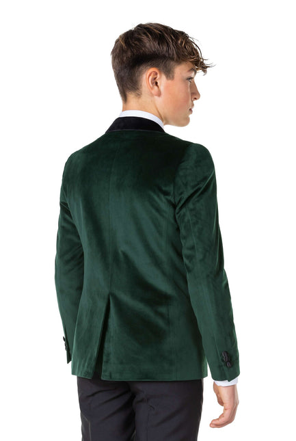 Blazer de terciopelo verde oscuro niño adolescente <tc>OppoSuits</tc>