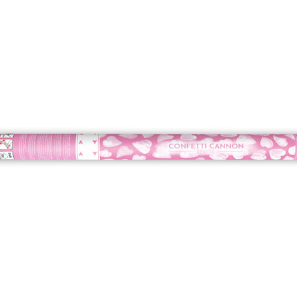 Cañón Confeti Corazones Blanco 60cm