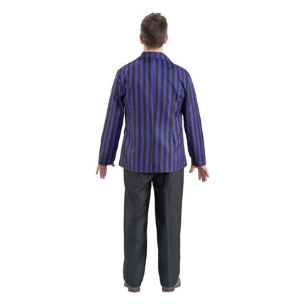 Disfraz Miércoles Uniforme Escolar Negro/Morado Hombre