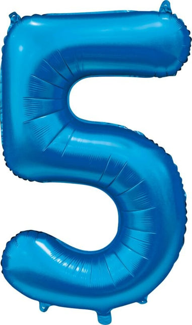 Globo Figura Azul 5 Años Brillo 86cm