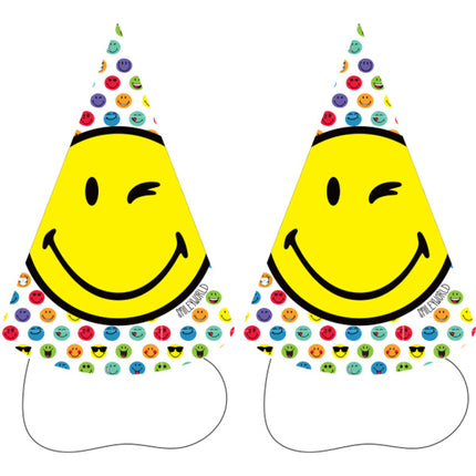 Sombreros de fiesta Smiley 16cm 8pcs