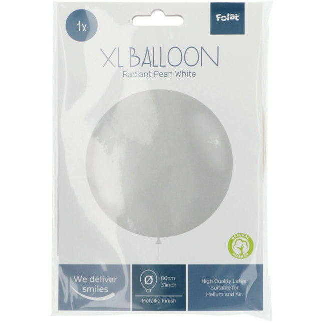 Globo Blanco Perla Metalizado 78cm