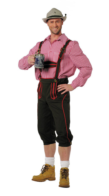 Lederhosen Negro Rojo Hombre