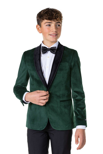 Blazer de terciopelo verde oscuro niño adolescente <tc>OppoSuits</tc>