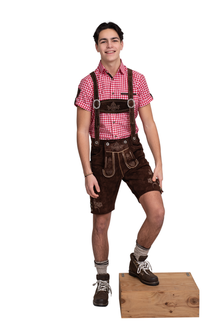 Lederhose Corto Marrón Hombre