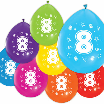 Globos de Colores 8 Años 30cm 8pcs
