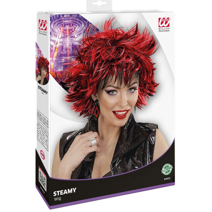 Peluca Negra Roja