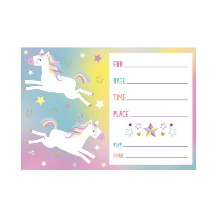Invitaciones Unicornio 8pcs