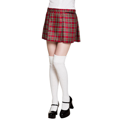 Falda escocesa roja
