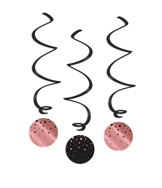Adorno Colgante Rosa Negro 17cm