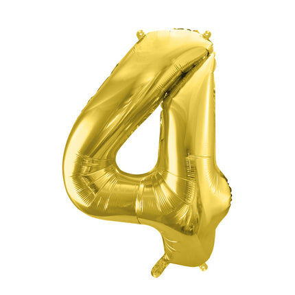 Globo Figura 4 Años Oro Vacío 72cm