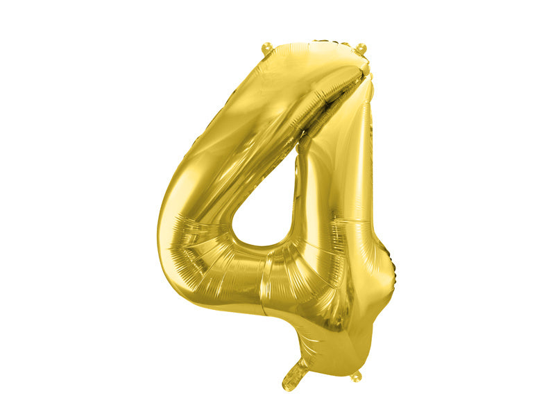 Globo Figura 4 Años Oro Vacío 72cm