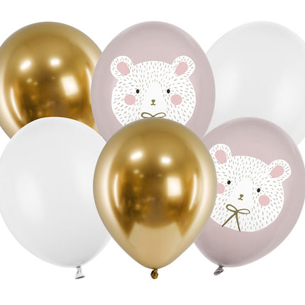 Globos Oso Polar Mix 30cm 6pcs