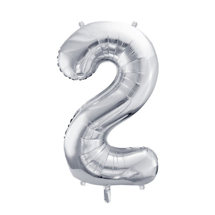 Globo Figura 2 Años Plata Vacío 72cm