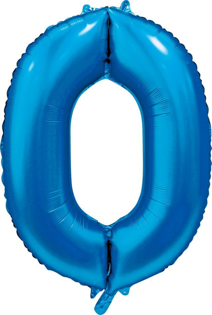 Globo Número Azul 0 Año Brillo 86cm
