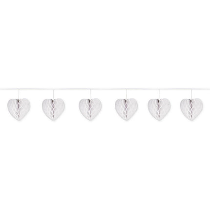 Guirnalda Corazón Panal Blanco 4m