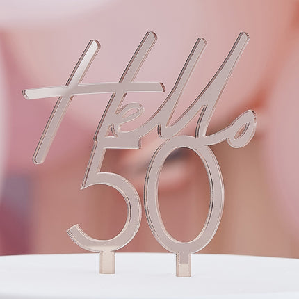 Adorno para tarta oro rosa 50 años 10cm