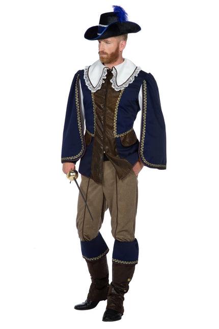 Disfraz de Mosquetero Azul Hombre
