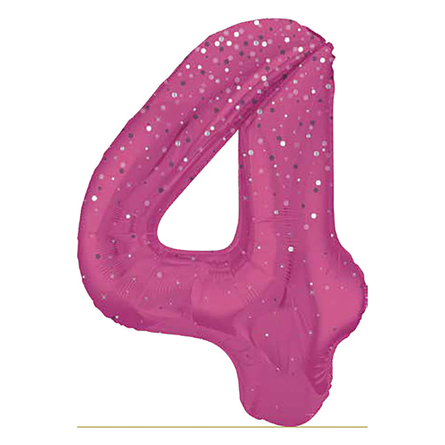 Globo Figura 4 Años Lunares Rosa 86cm