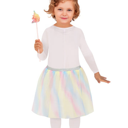 Conjunto Disfraz Unicornio Coloreado Niña 3 piezas