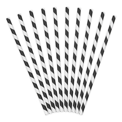 Pajitas de Papel Negras 19.5cm 10pcs