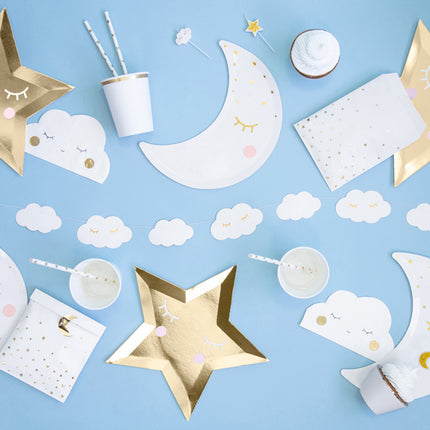 Pajitas de Papel Doradas con Estrellas 19.5cm 10pcs