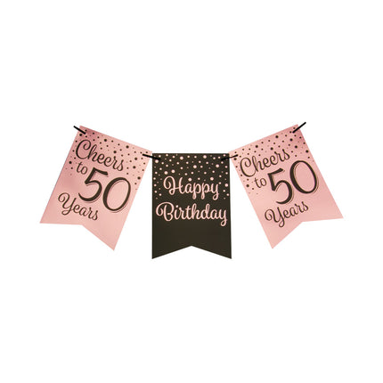 Banner 50 Años Rosa Negro 6m