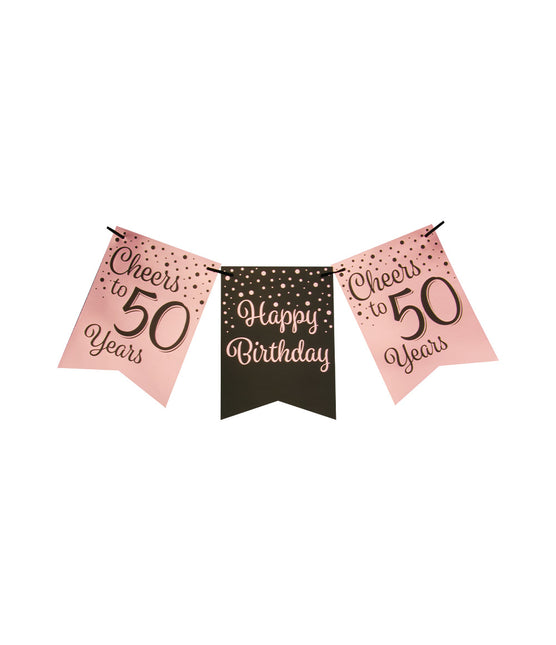 Banner 50 Años Rosa Negro 6m