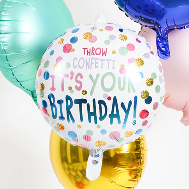 Globo Helio Cumpleaños Lanzar Confetti Vacío 45cm