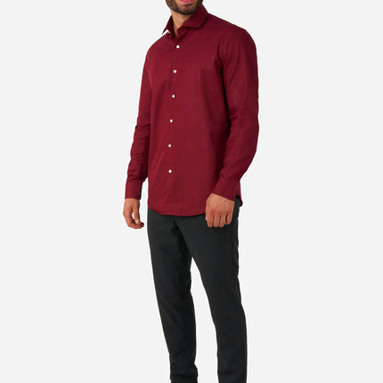 Camisa Roja Burdeos Hombre <tc>OppoSuits</tc>