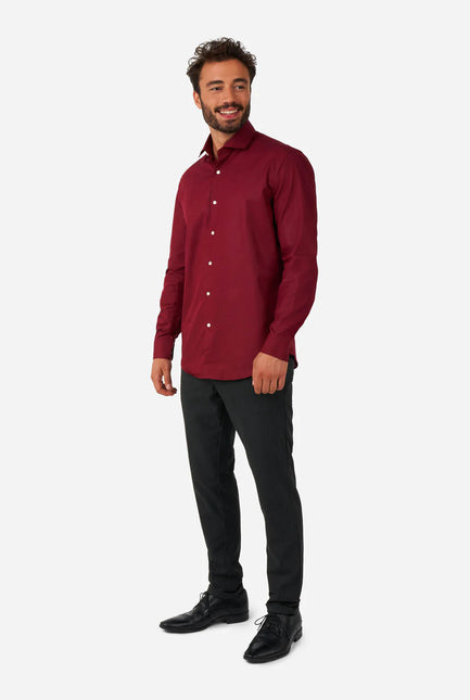 Camisa Roja Burdeos Hombre <tc>OppoSuits</tc>